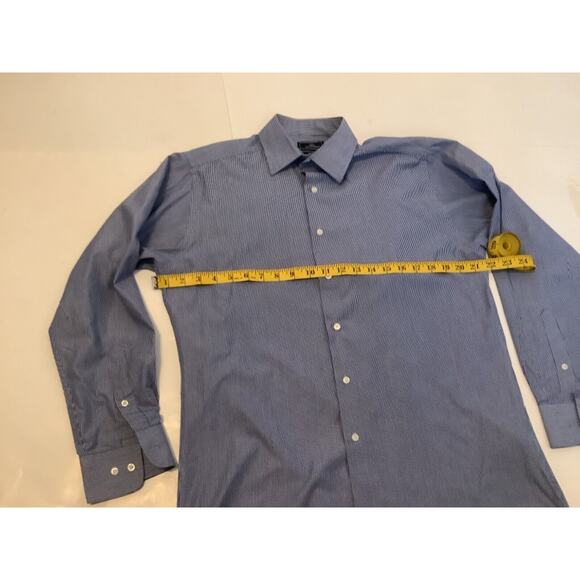 DOCKERS Shirt Men’s Fittted M 15/15-1/2 32/33 Blue & White Striped Shirt - Picture 6 of 8